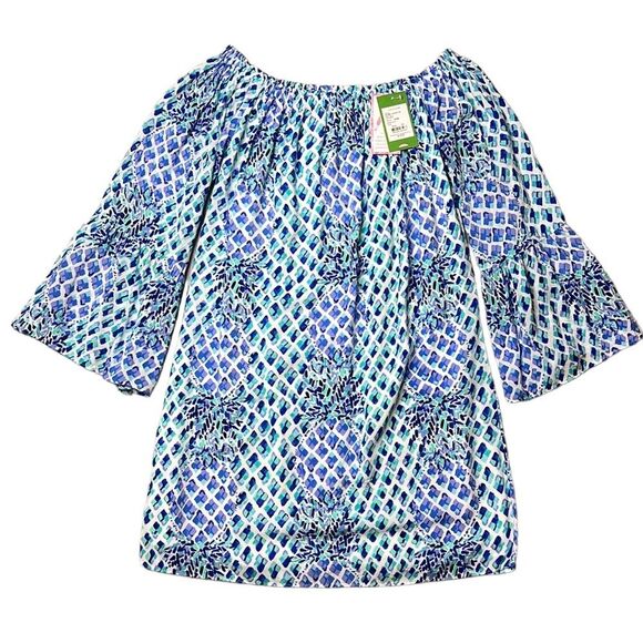 Lilly Pulitzer Resort White Toe In Pineapple Off The Shoulder Nevie Dress - Picture 14 of 15